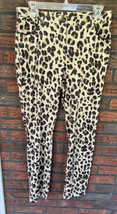 Conrad C Collection Size 4 Leopard Print Stretch Pants Soft Velour Trousers - £14.21 GBP