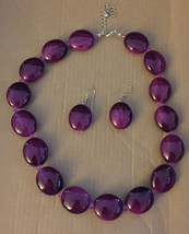 Vintage Hand Crafted 1970s Swirled Purple Lucite Beads Swarovski Spacers Adjusta - £49.58 GBP