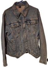 Women&#39;s Harley Davidson Biker Blues Denim Jacket Full Zip Size Medium Stone Wash - £20.85 GBP