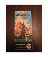 Oregon Points of Interest Touring Map Courtesy of Standard &amp; Chevron 1946 - £14.10 GBP