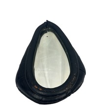 Vintage Leather Horse Collar Mirror With Rustic Patina Black Frame - $150.00