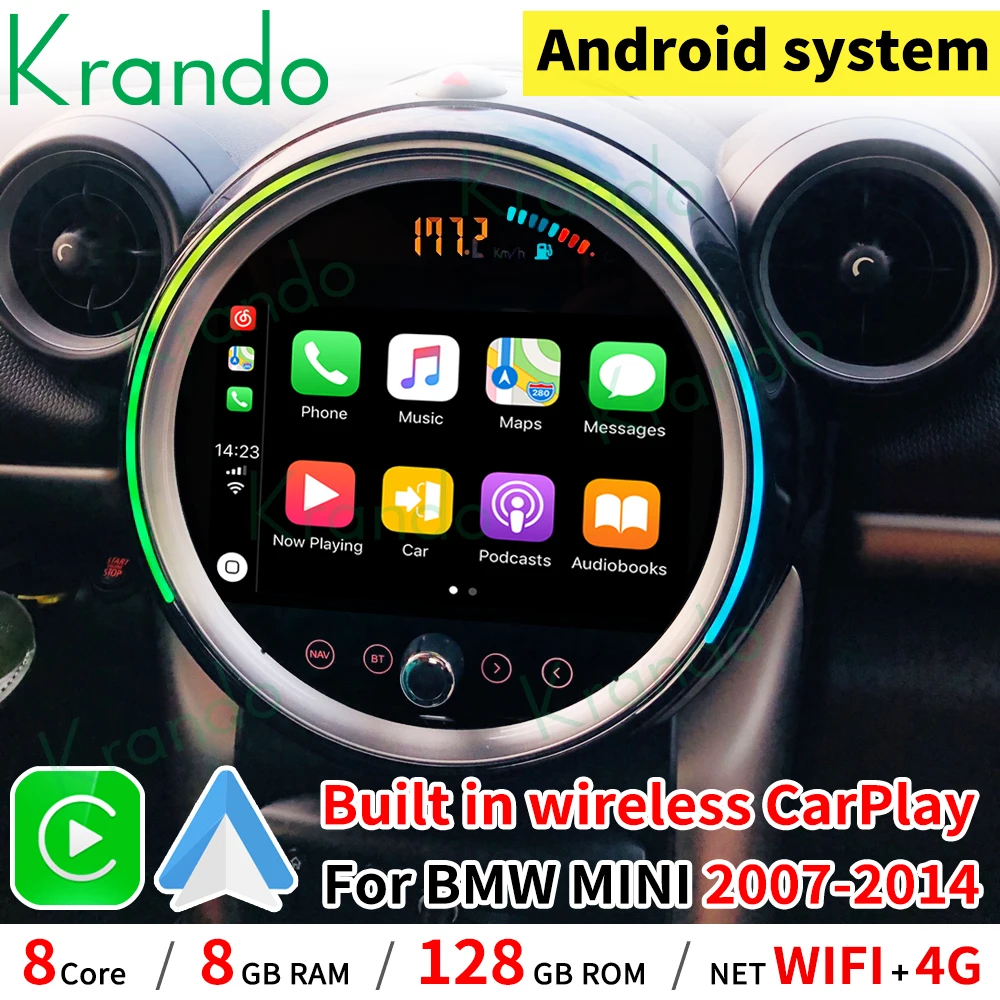 Krando 9&quot; Android 12.0 8G 64G Car Radio Audio Player Multimedia GPS for BMW Mini - £673.99 GBP+
