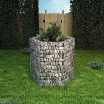 vidaXL Galvanized Hex Raised Bed, 48 inches, Silver Finish, Durable & Easy - $2,700.90 MXN