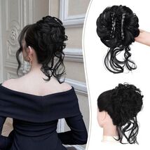 SOFEIYAN Synthetic Messy Bun Hair Piece Claw Clip Wavy Curly Extension - $97.36 MXN