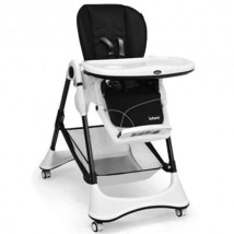 A-Shaped High Chair with 4 Lockable Wheels-Black - $172.49