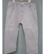 Levi’s 501 Buttonfly Grey Denim Jeans Men&#39;s Tag Size 44x32 - £15.79 GBP