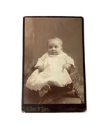 Antique Cabinet Card Baby Girl Alice St. Clair in Dress Portrait Longmon... - £22.08 GBP
