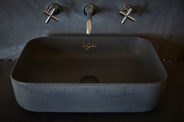 Black Bathroom Sink | Concrete Sink | Round Sink | Bathroom Vessel Sink ... - £394.40 GBP+