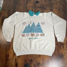 Vintage Fruit Of The Loom Made in the USA collar Wolf Creek Sweater 1991 - £38.87 GBP