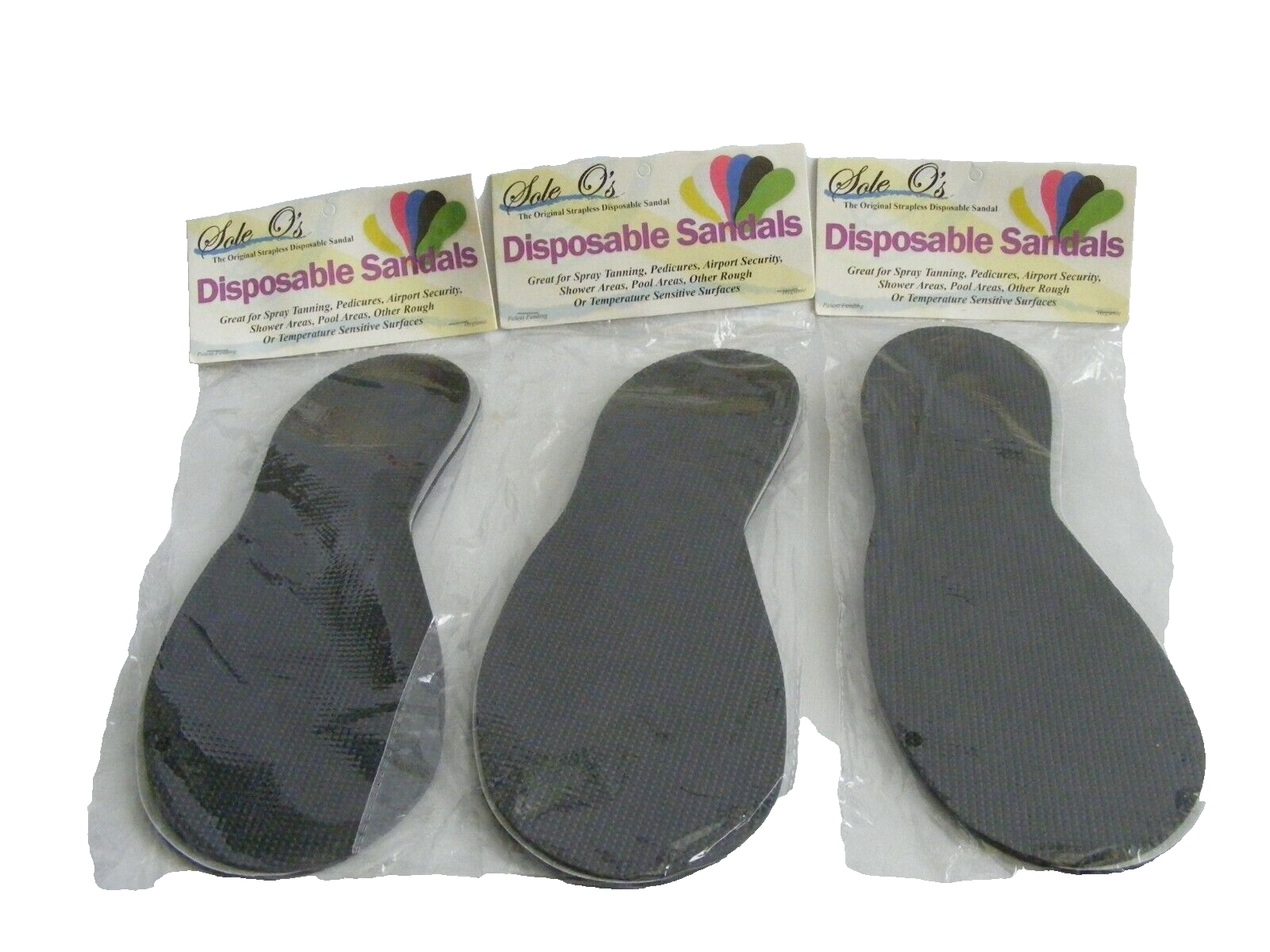 Sole O&#39;s Black Disposable Sandals Spray Tanning Pedicure Shower Pool Sho... - $8.56