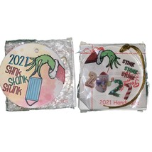 2PC. Dr Seuss Grinch Christmas Ornament 2021 Stink Stank Stunk Pandemic ... - $9.78