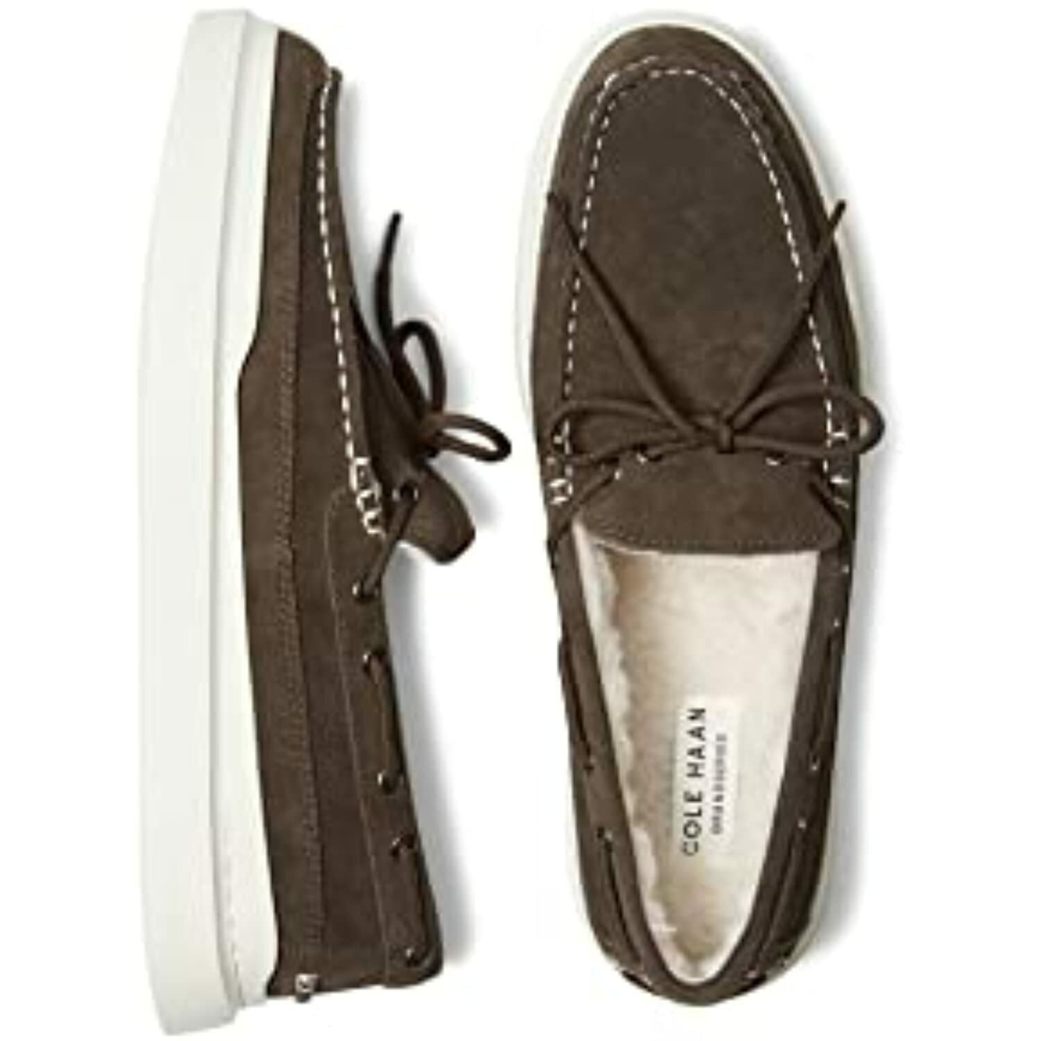 Cole Haan Men&#39;s Grandpro Rally Shearling MOC Sneaker Brown C34584 Size 7 - $31.67