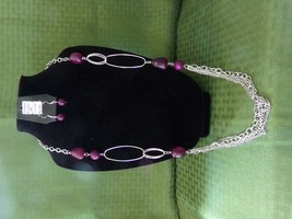 Paparazzi Necklace/Earring Set - Long (new) 11075 Pleasant Promenade /Purple - £6.88 GBP