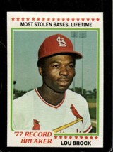 1978 Topps #1 Lou Brock Nmmt Cardinals Rb Hof *X99313 - £4.54 GBP