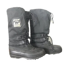 Sorel Snowlion Boots Women&#39;s Sz 6 Tall Black Winter Kaufman Canada Outdoor Snow - $65.43