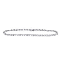 10kt White Gold Womens Round Diamond Classic Tennis Bracelet 1 Cttw - £1,271.89 GBP