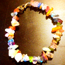 All natural handmade healing bracelet~quartz~rose quartz~peridot~adventuine~Sapp - £21.36 GBP