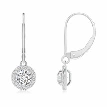 ANGARA Natural Diamond Round Drop Earrings, Girls in 14K Gold (HSI2, 0.92 Ctw) - £1,780.54 GBP