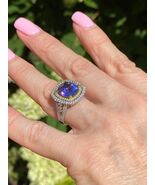 GIA 4.71 CT Cushion Brilliant Cut Tanzanite Diamond Ring 14k White Gold ... - $199,036.69 MXN