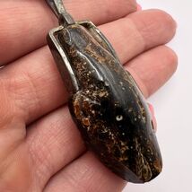 Natural Baltic Amber Rare Vintage Sterling Silver Pendant Black Leather ... - $148.00