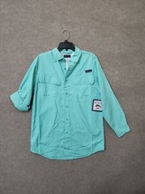 Joe Marlin Button Shirt Mens M Tidal Blue Fishing Vented Relaxed NEW - $29.57