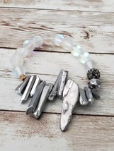 Vintage Bracelet / Bangle Stretchy with Silver Rocks? - £11.15 GBP