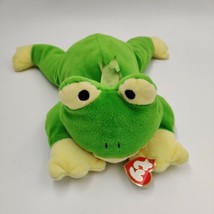 Ty Pillow Pals Ribbit Frog Plush Green Yellow 14&quot; Soft Stuffed Animal Re... - $187.98 MXN