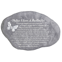 Elegant Butterfly Garden Resin Stone Sculpture 9.5 Inches - $39.95