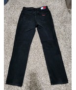 Vtg Y2K Tommy Hilfiger Jeans 7 32 Black High Rise Embroidered Logo Spell... - $67.22 CAD