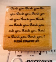 Thank You Thank You Thank You Cursive Font Rubber Stamp Stampin Up 2004 Thanks - $4.94