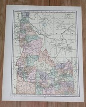 1928 Original Vintage Map Of Idaho / Verso Wyoming - $24.22