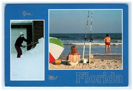 Snow or Beach Fishing Humor Funny Postcard - $5.95