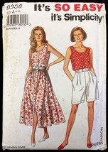 Uncut 1990s Size 8 10 12 14 16 18 Easy Shorts Skirt Top Simplicity 8356 Pattern - £5.47 GBP
