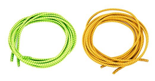 Elastic No Tie Shoelaces for Adults and Children (2-Pack) Green and Yellow
