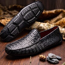 Remo Genuine Caiman Slip On Driving Loafers Black image 8