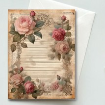 Roses #4 Greeting Card &amp; Envelope -  Watercolor Illustration - Blank A2 - $5.79