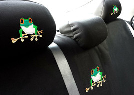For JEEP Frog Embroidery Logo Car Seat Covers with Headrest Cover Full Set - £34.52 GBP
