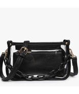 Jessica Clear Duo Crossbody Strap Chain Strap Black - $49.50