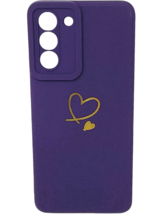 Fashion Case Cover for Samsung Galaxy S21 Purple/Gold Foil Hearts Soft TPU Cover image 3