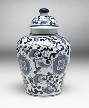 Zeckos AA Importing 59726 Blue And White Ginger Jar With Lid - £54.80 GBP