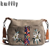 Embroidery Scurb leather Handbags High Quality Female Hobos Single Shoulder Bags - £36.73 GBP