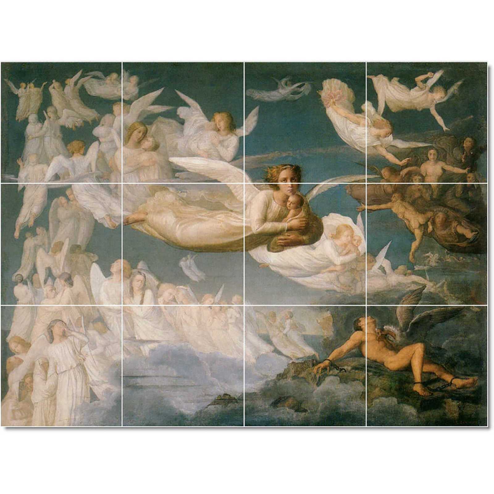 Louis Janmot Angels Painting Ceramic Tile Mural BTZ22671 - $120.00+