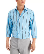 Alfani Men&#39;s Slim Fit 4-Way Stretch Performance Dress Shirt Blue-16-16.5... - $19.97