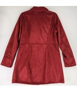 D &amp; Co Jacket Womens Medium Red Faux Suede Sherpa Lined Button Up Coat - £47.32 GBP