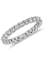 ADIRFINE 925 Sterling Silver 2.5MM Round Cubic Zirconia Eternity Ring - £64.34 GBP