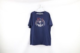 Vintage Ralph Lauren Mens XL Faded Spell Out Stenciled Naval Anchor T-Shirt Blue - $34.60