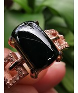 Icy Ice Black 100% Natural Burma Jadeite Jade Saddle Ring # Type A Jadei... - €851,06 EUR