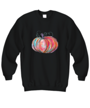 Pumpkin Fall Sweatshirt Pink Pumpkin, Thanksgiving, Halloween Black-SS  - $26.95