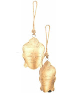 Buddha 64727 Head Bust Shaped Brass Bell Wind Chime 18&quot; L - $29.68 CAD