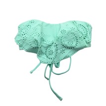 Xhilaration Bikini Top Strapless Flounce Laser Cut Molded Cups Mint Green XS - £3.38 GBP